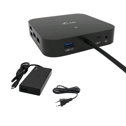 i-Tec - Docking station - USB-C / Thunderbolt 3 - HDMI, DP - GigE - 77 Watt - con i-Tec Universal Charger 77 W